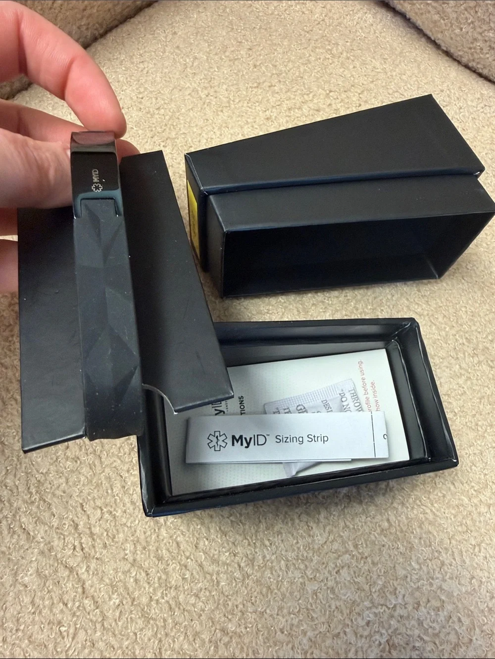 MyID Luxe Black Wristband-Medical ID